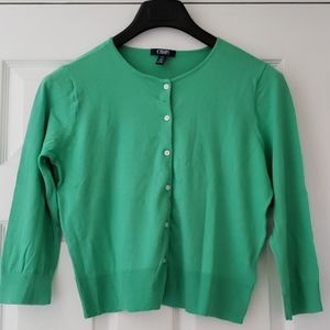 Chaps yellow green 3/4 length cropped cardigan